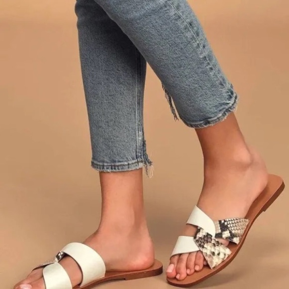 New Qupid Snakeskin Sandals